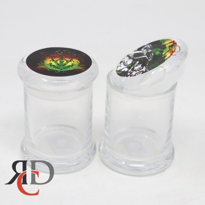 SPICE OR TOBACCO POP-TOP STASH DESIGN GLASS JAR MINI JAR04 1CT